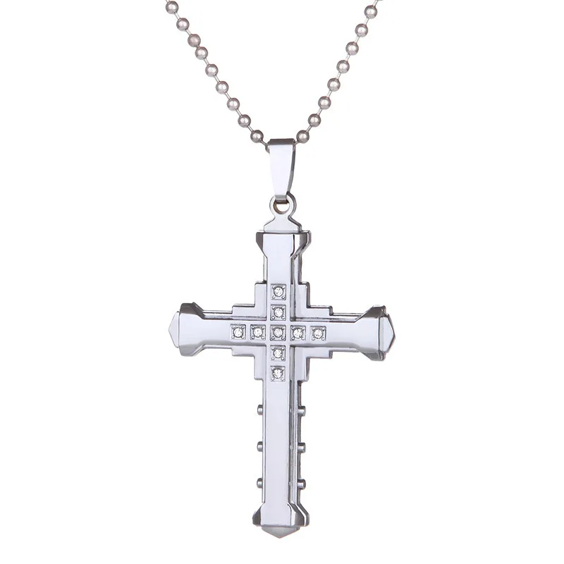 2021 Fashion New Black Rectangle Pendant Necklace Men Trendy Simple Stainless Steel Chain Men Necklace Jewelry Gift
