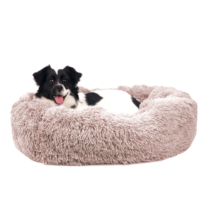 Plush Pet Dog Bed Winter Soft Comfortable Round Pet Dog Bed House For Puppy Cat Small dog Nest Mat Portable Kennel Cat Supplies