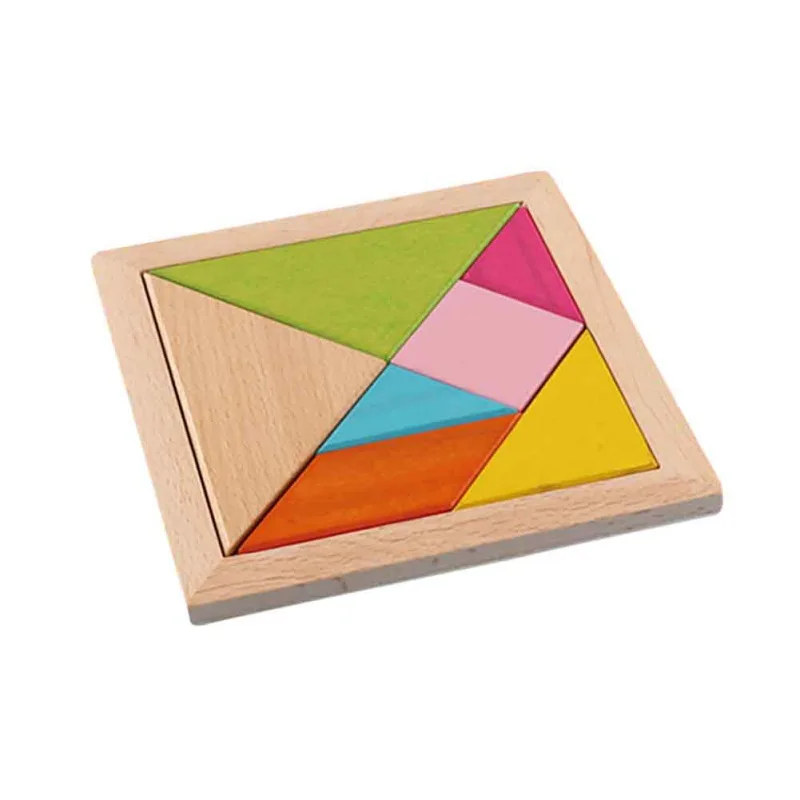 Детские деревянные детские игрушки Пазлы Tangram паззл доска деревянная геометрическая форма детские развивающие игрушки