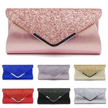 

Elegant Lady Women Glitter Clutch Wallet Long Evening Wedding Prom Purse Handbag
