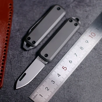 

Titanium Pocket Knife EDC Tool Knife Sharp Outdoor Folding Knife D2 Steel Key Pendant