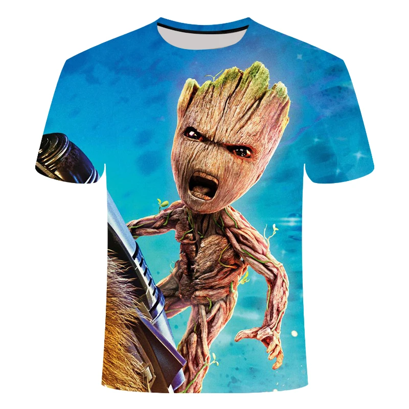 

man 3D Print Mannen En Vrouwen baby groot bloempot groot tshirt Superhero Groot Movie voogd van de galaxy T-shirt Zomer Nieuwe