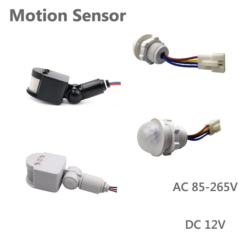 

Motion sensor Infrared Automatic LED Detector Outdoor Low voltage Corridor DIY Light Switch Garage PIR Round AC 85-265V/12V