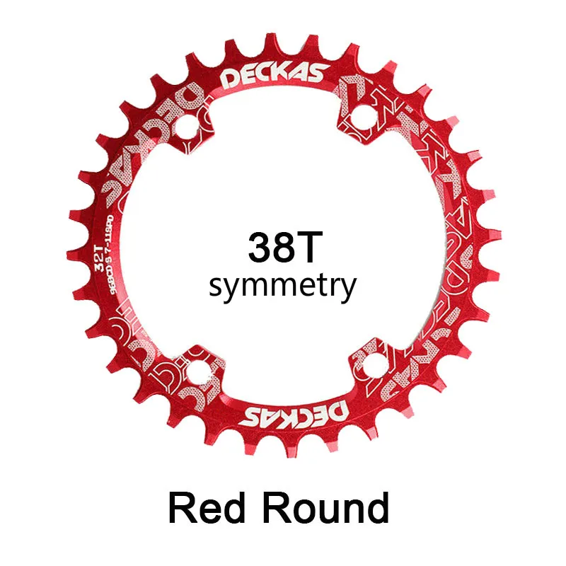 Deckas MTB овальная Звездочка 96BCD узкая широкая круглая цепь кольцо 32 T/34 T/36 T/38 T шоссейные велосипедные шатуны - Цвет: Round-Red-38T