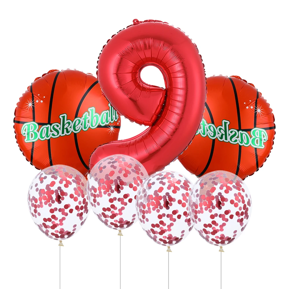 7 шт./компл. Футбол футбол тема круглого Баскетбол шары 12 дюймов конфетти латекса