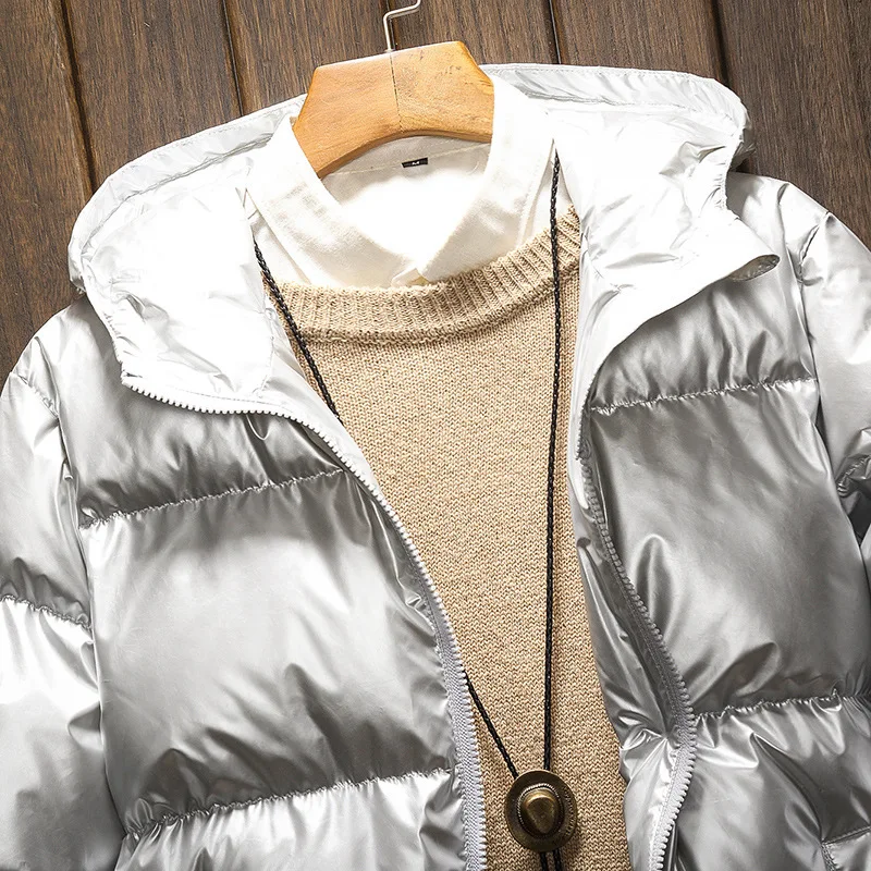 Мужская куртка с капюшоном теплая хлопковой подкладкой корейская мода 5XL зима