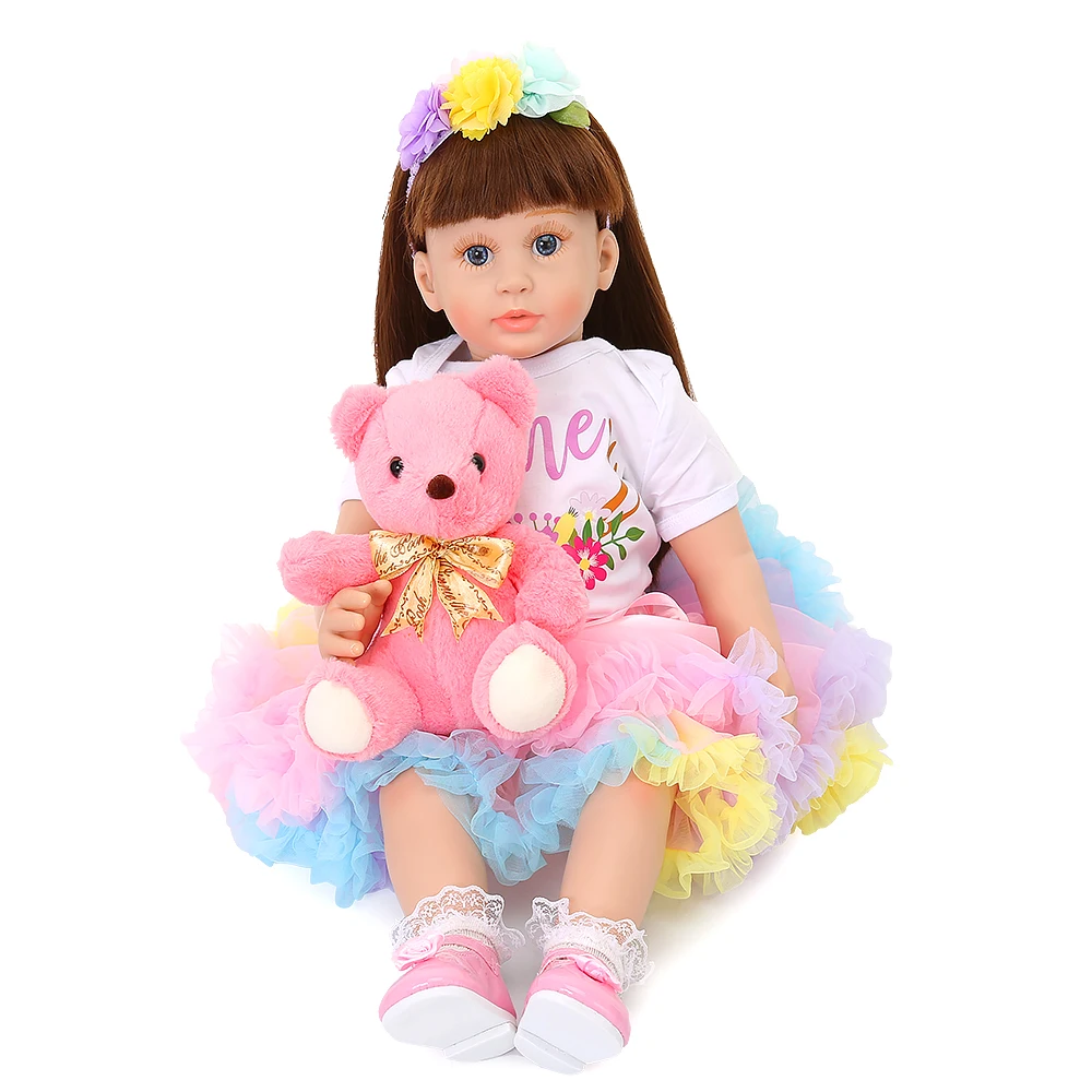 60 см Reborn Baby Doll Высокое качество принцесса куклы восхитительные реалистичные младенцы кукла Новорожденные длинные волосы реалистичные Bonecas год