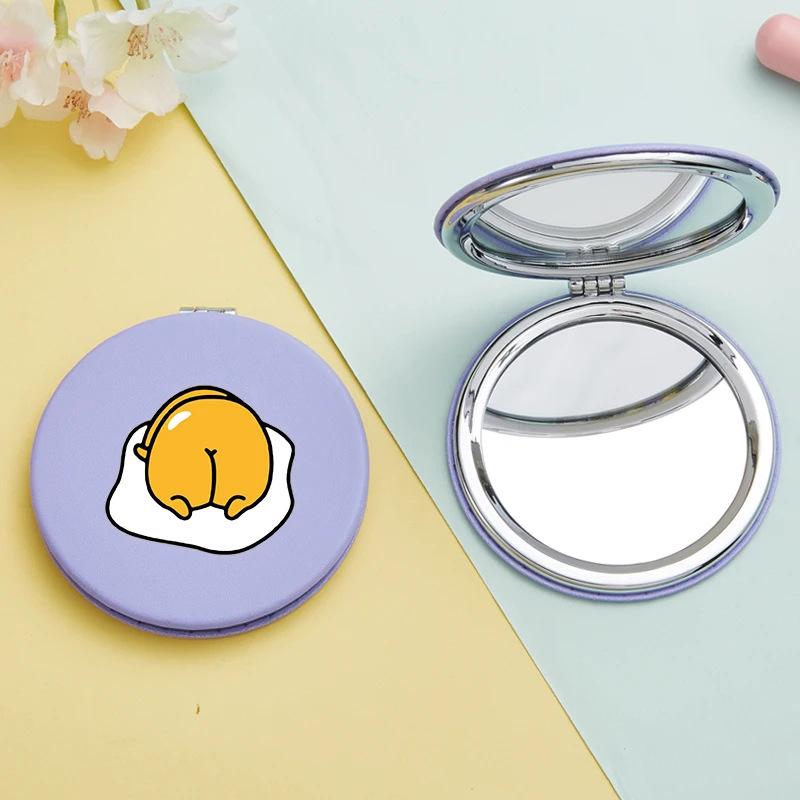 Мини зеркало для макияжа с забавным рисунком яйца Портативное двухстороннее