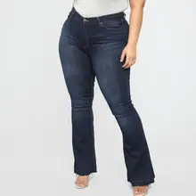 Женские джинсы, брюки, высокая талия, большие размеры, джинсы, карман, деним, Женский пикантный зауженный клеш, брюки ковбоя, Mujer#2B13