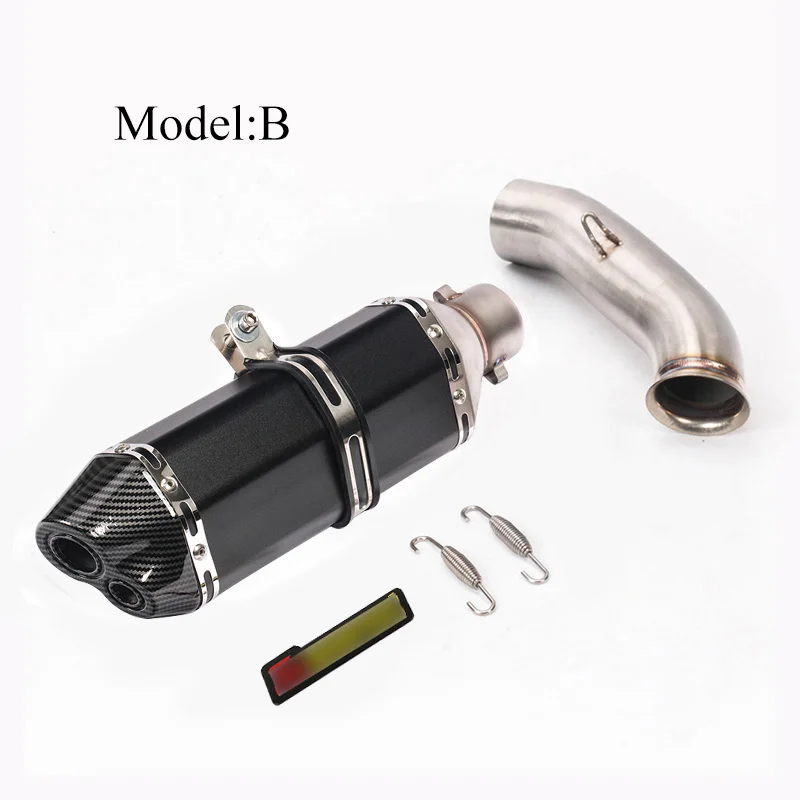 B Слипоны Duke 125 250 390 мотоциклетные выхлопные трубы глушителя+ средняя соединительная трубка для KTM 390 125 250 RC390- выхлопная система трубы - Цвет: B