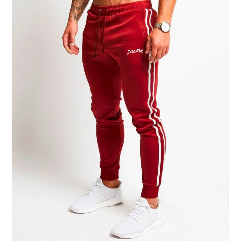 

2019 European code autumn and winter new men's fashion striped drawstring sports trousers men's gym exercise casual pants