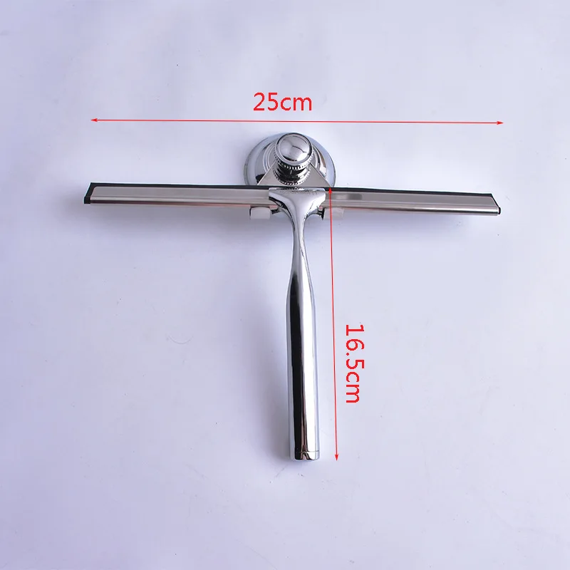 Raclette De Douche En Inox Radikor 25,5 Cm - Lame Silicone Remplaçable, Crochet Intégré, Pour Vitres, Miroirs Et Carrelage