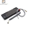 SK61 mechanical keyboard & USB Coiled Cable NKRO Gateron optical switch 60% Wired Gaming hot swapping socket rgb leds type-c pcb ► Photo 1/6