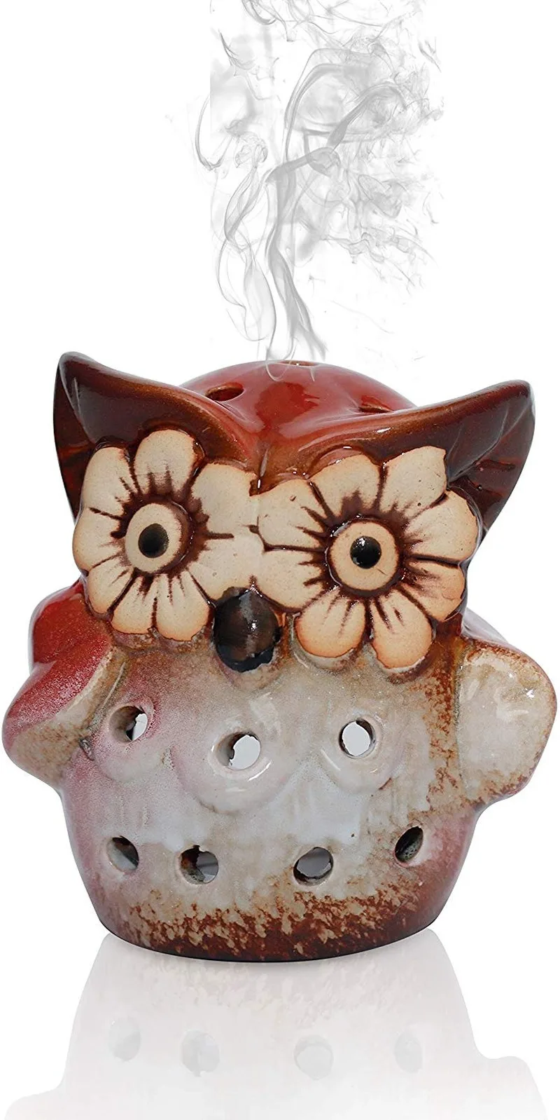Ладан-n-Wish милая сова обратного потока ладан держатель глазурованная керамическая курильница ручной работы Рождество Хэллоуин украшения подарок