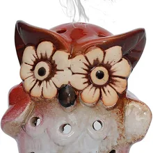 Ладан-n-Wish милая сова обратного потока ладан держатель глазурованная керамическая курильница ручной работы Рождество Хэллоуин украшения подарок