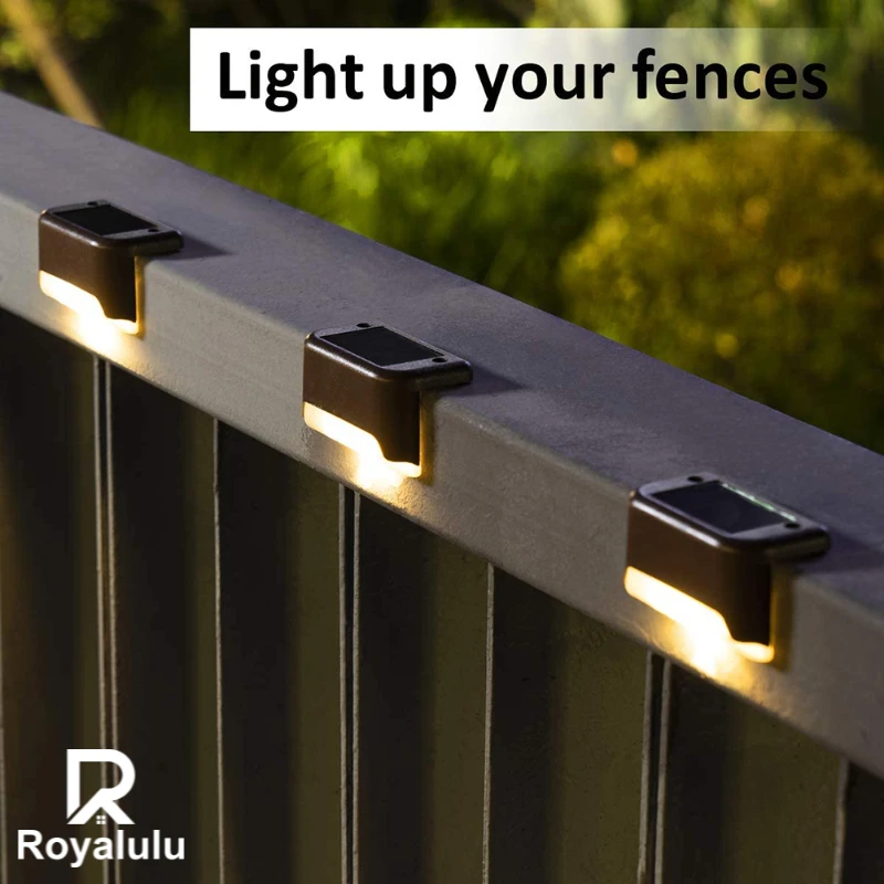 Solar Light Outdoor Landscape Table Step Waterproof Staircase Wall Warm White Balcony Fence | Лампы и освещение