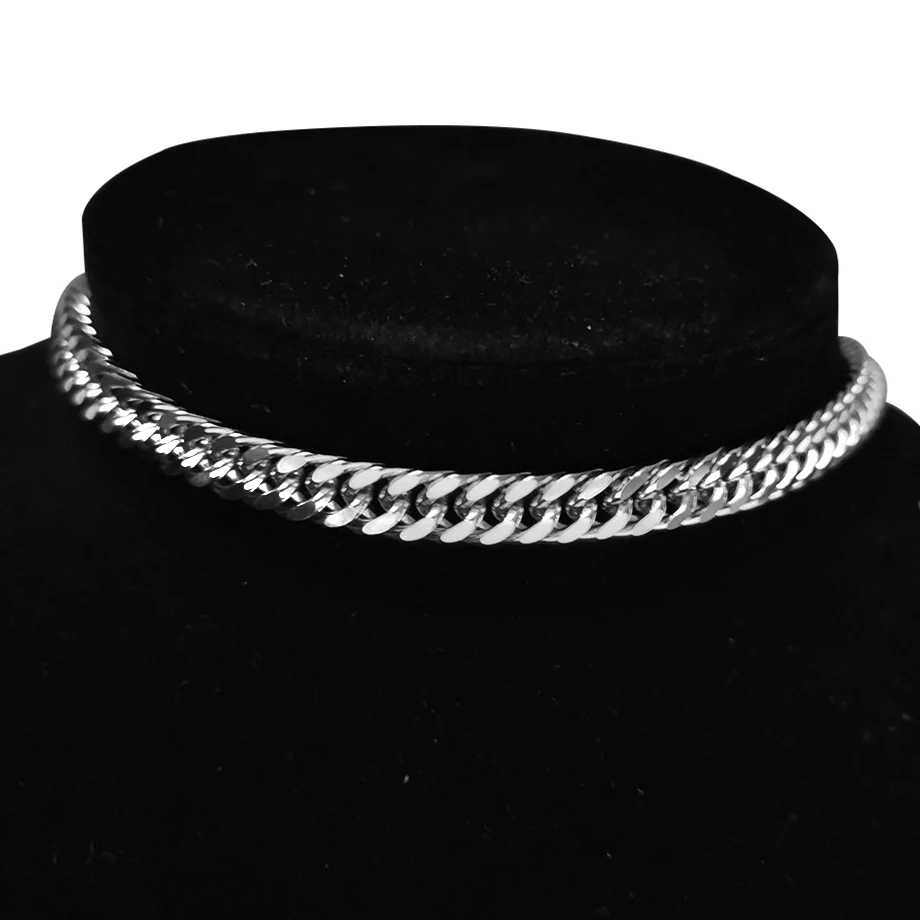 Hip Hop Cuban Link Chain Thick Short Choker Neck Necklaces For Men