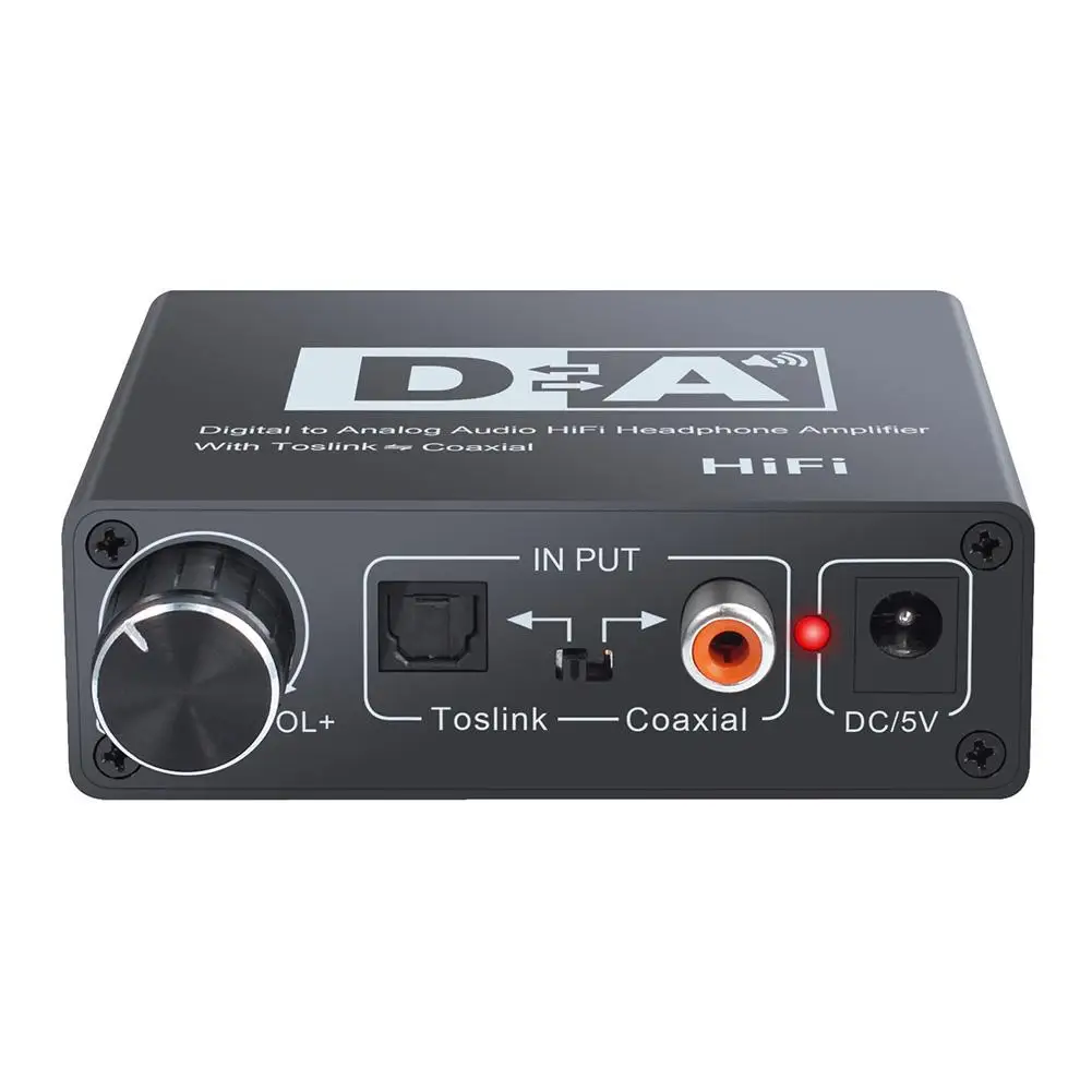 

Digital Optical Coax Coaxial Toslink To Analog Audio Converter Adapter HiFi Head Phone Amplifier Converter For PS3 Xbox DVD