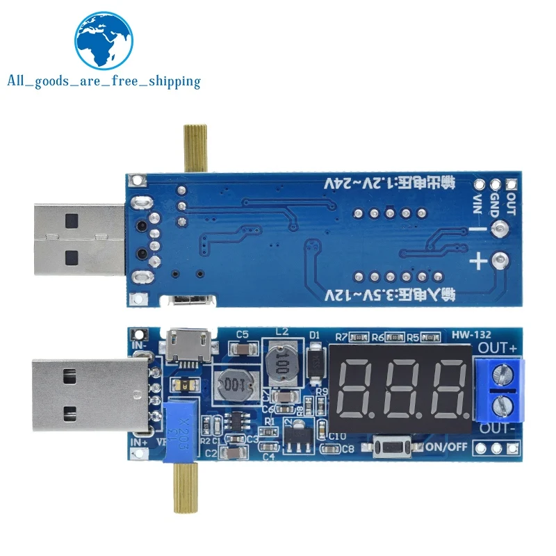 USB повышающий/уменьшающий модуль питания DC 5 В до 3 В/12 Регулируемый понижающий