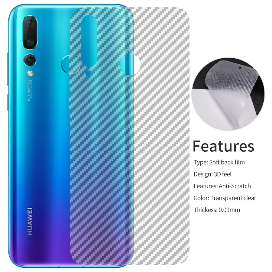 Для huawei Honor 20 9X Pro View 20 V20 8x P30 Lite Pro P smart Nova 3i 3 5T углеродное волокно задняя наклейка с защитой экрана пленка