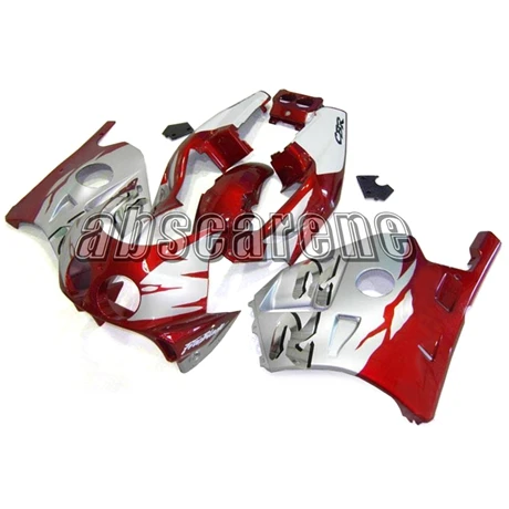 Выполните Обтекатели для Honda CBR250RR MC22 1990 1991 1992 1993 1994 CBR250RR MC22 90 91 92 93 94 ABS Кузов серебро красные чехлы
