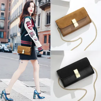 

2018 autumn and winter new ladies clutch bag multi-function wallet shoulder diagonal cross stitching small square bag.