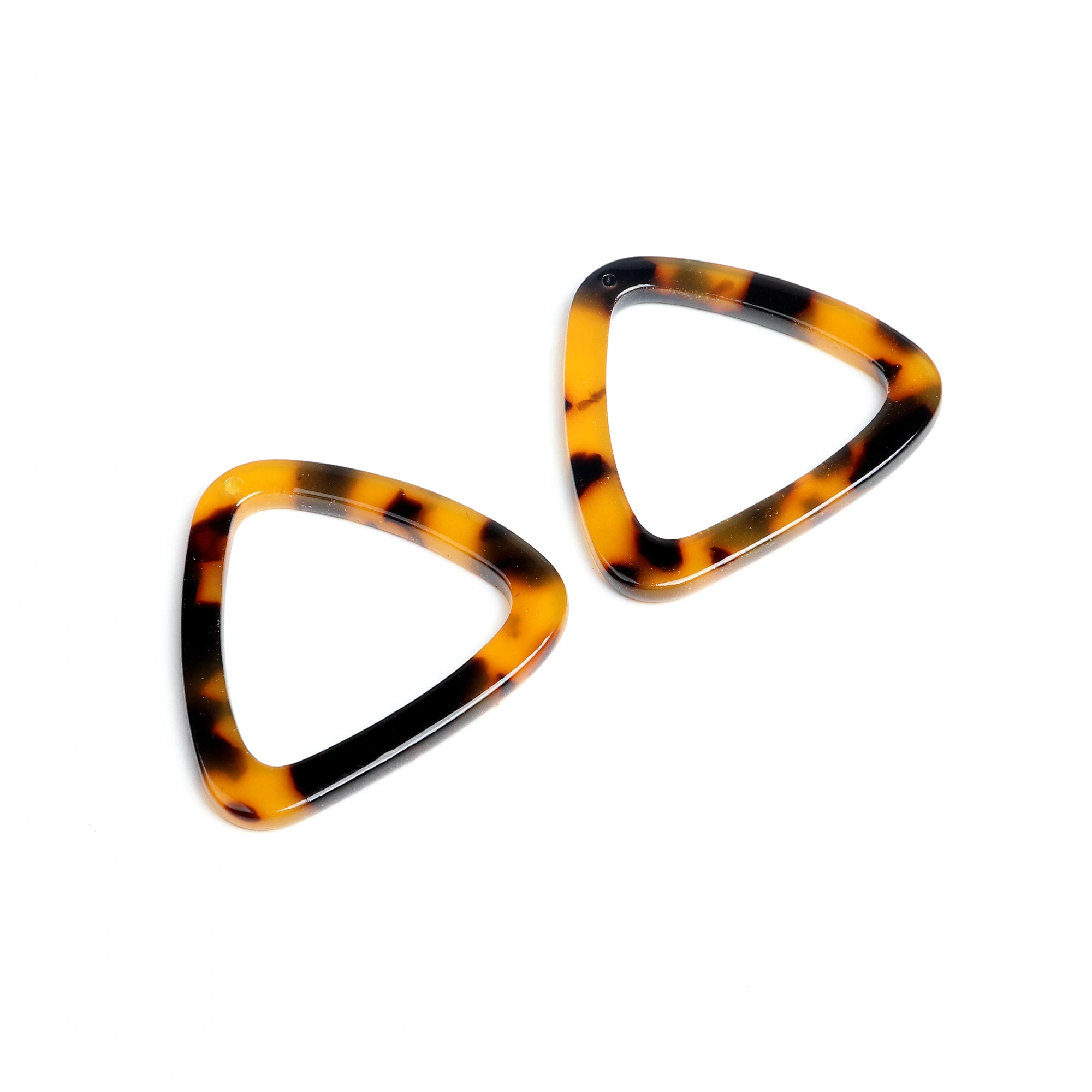 A06-202A-6PCS Серьги в виде черепахи, подвески из ацетата, подвеска в форме треугольника, серьги в форме треугольника, 31 мм, ACE202 - Окраска металла: A06-202A-6PCS