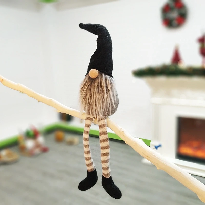 2Pcs Christmas Decoration Cute Sitting Long-Legged Elf Festival New Year Dinner Party Christmas Tree Home Decoration