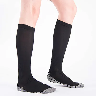 CXZS Pressure Socks Men Anti-Collision Anti-Friction Socks Man High-Elastic Sports Over The Knee Male Socks - Цвет: black