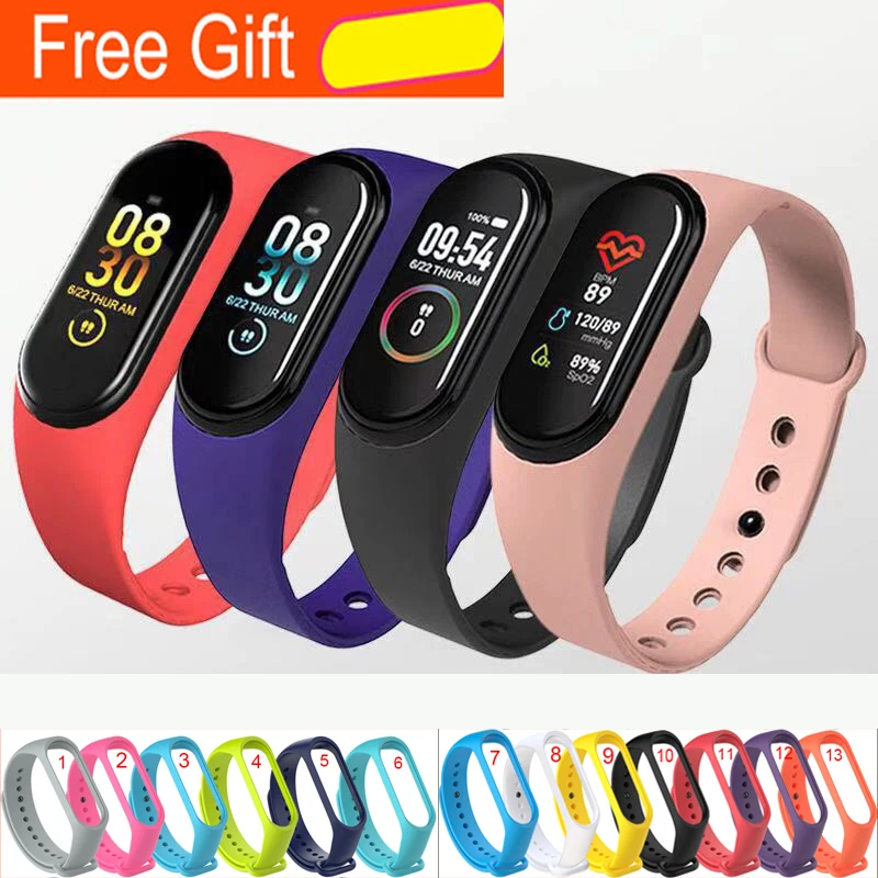 M4 smart Band Watch Color Screen Bracelet Heart Rate Fitness Tracker bracelet Monitoring of blood pressure Sport Waterproof | Электроника