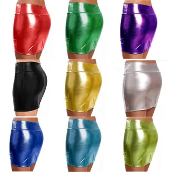 

Women Ladies Elastic Pleated Skirt High Waist Bodycon Skirts Mini Skirt Short Pencil Skirts Candy Colors