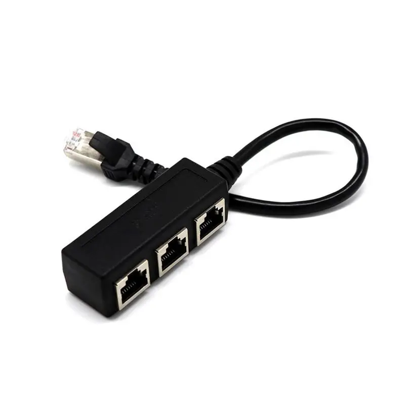 RJ45 Сплиттер Адаптер, RJ45 1 штекер на 3 гнезда адаптер Интерфейс Ethernet кабель 8P8C удлинитель Разъем LAN Сетевой Конн