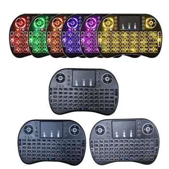 

i8 keyboard backlit Russian Spanish 7 Color Backlit i8 Wireless Air Mouse Keyboard 2.4GHz Touchpad Fly Air Mouse PC TV PS3