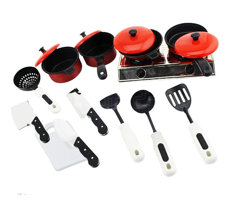 1Set Children Mini Kitchen Cookware Pot Pan Kids Pretend Cook Play Toy Simulation Vegetables Kitchen Cooking Utensils Toys ZXH
