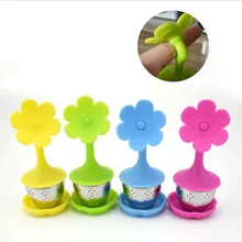 Чайный инструмент милое ситечко для заваривания чая в виде цветка чайный ситечко чайные наборы силиконовые кухонные инструменты из нержавеющей стали