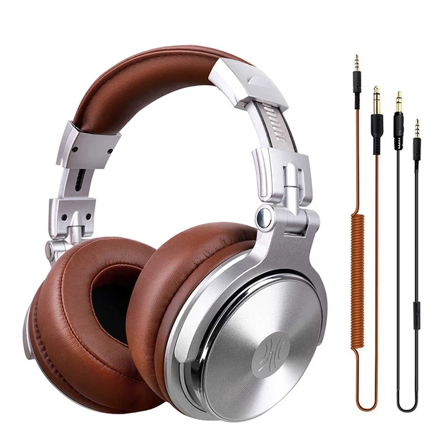 Oneodio Pro10/30/50 Wired Headphones Professional Studio DJ Headphone with Microphone Over Ear Monitor Recording Stereo Headsets Pro-30 Silver