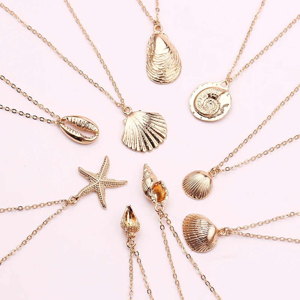 

Wholesale 10PCS/LOT 2019 Fashion Bohemian Ladies Men's Summer Beach Conch Shell Snail Accesorios Mujer Pendant Necklace Jewelry
