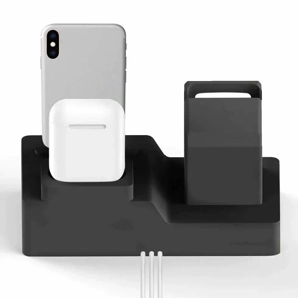 Зарядное устройство смарт-часов стенд 3 в 1 для Apple Watch 4 для Iphone XS MAX стойка для соединителей держатель 2 в 1 силикагель