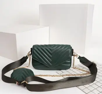 

Luxury Designer Set of 2 Quilted Leather Shoulder Bag with Round Coin Case Louie Women Bag Real Leather Vuiton Brand Jacquard