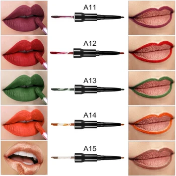 

Double Headed Matte Lip Liner Lipstick Pen Long Lasting Pigments Waterproof Makeup New SK1