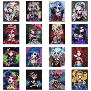 

Full Square Diamond mosaic Cartoon Sexy beauty lady Diamond embroidery Cute girl Round Diamond painting Cross stitch Gothic loli