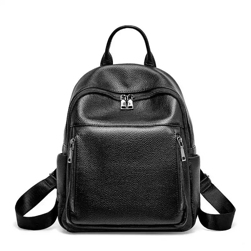 

2020 Fashion Women's Backpack Genuine Leather Travel Backpack Girls School Bag Female Backpack Shoulder Bag Multifunctional Bag