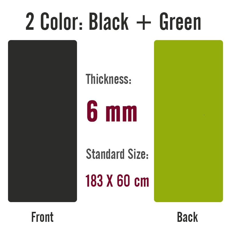 183X60CM Thicker 6mm 183x800x8 мм TPE коврик для йоги с двухсторонним использованием большой размер Противоскользящий коврик для начинающих экологический фитнес-гимнастика коврики - Цвет: 183X60CM Thicker 6mm
