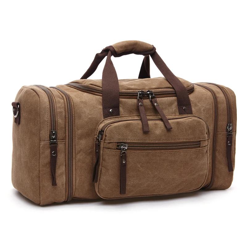 Men Travel Duffle Bags Canvas Weekend Shoulder