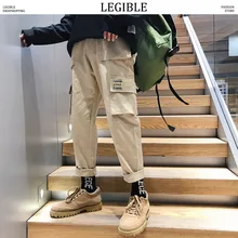 Винтажные мужские брюки карго, мужские хип-хоп брюки цвета хаки с карманами, мужские корейские модные спортивные штаны, зимние комбинезоны