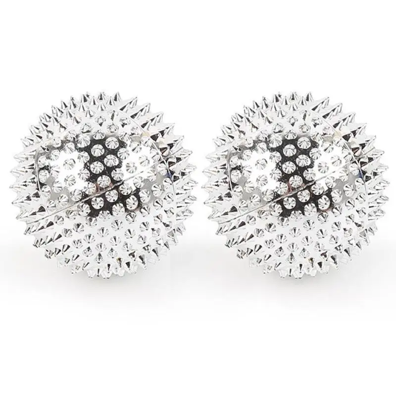 Silver 5.6cm 2 шт. магнитные массажные шарики пальмовые подошвенные мышцы Релаксация шипами роликовые фитнес-упражнения забота о здоровье аксессуары - Цвет: Silver 5.6cm