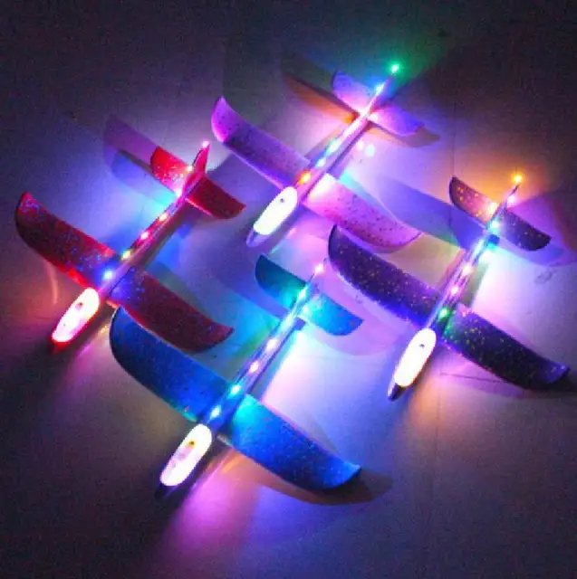 48CM EPP Foam Luminous Gliding Helicopter Hand Throwing Model Airplane Assembly Foam Hand Tossing Small Plane Toy New Year Gift 3