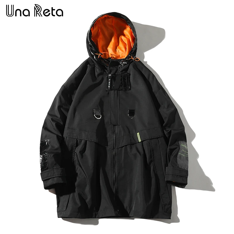 Una Reta, ветровка для мужчин, осень, Новое поступление, модные повседневные свободные куртки с капюшоном, Мужская Уличная одежда в стиле хип-хоп, длинный Тренч, пальто для мужчин s