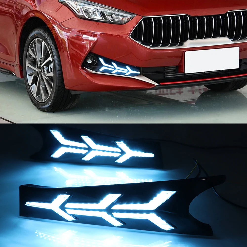 CSCSNL 1 пара для Kia K3 Cerato Светодиодный дневной ходовой светильник реле сигнала поворота 12 В автомобиля DRL противотуманная фара украшение