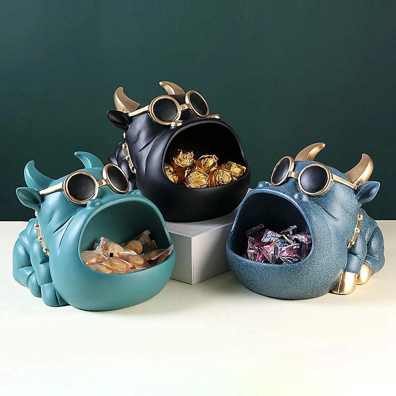 Home Room Decor3D Figurine MiniatureCool Dog StatueSculptureTable DecorationDesk Sundries Storage BoxDecorative Coin Bank